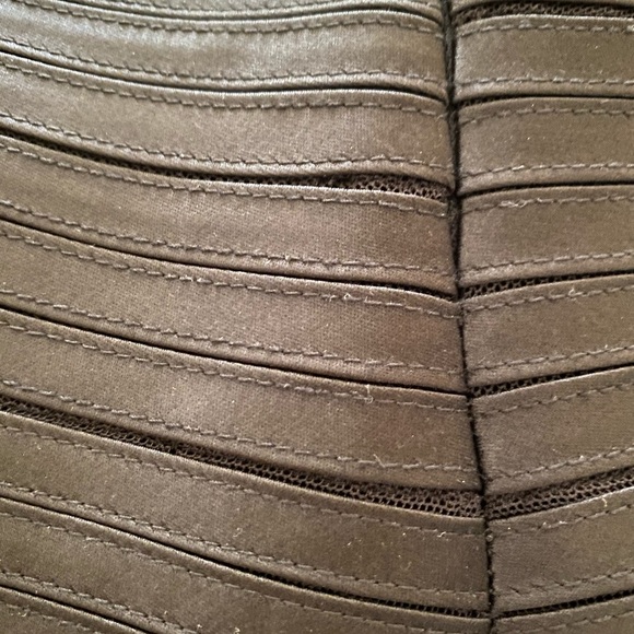 BCBG Black One Shoulder Black Satin Dress Size 6 - Picture 7 of 9